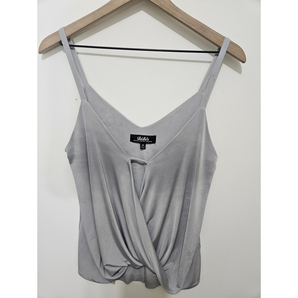 Lulus Light Grey Twisted Front Surplice Cami Top N10166 Mens Size Medium